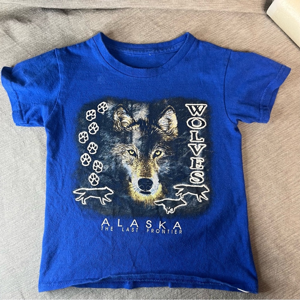 Source Unknown Blue Alaska Wolves Kids T-Shirt